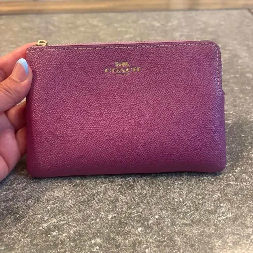 Coach Women's Burgundy and Purple Wallet-purses